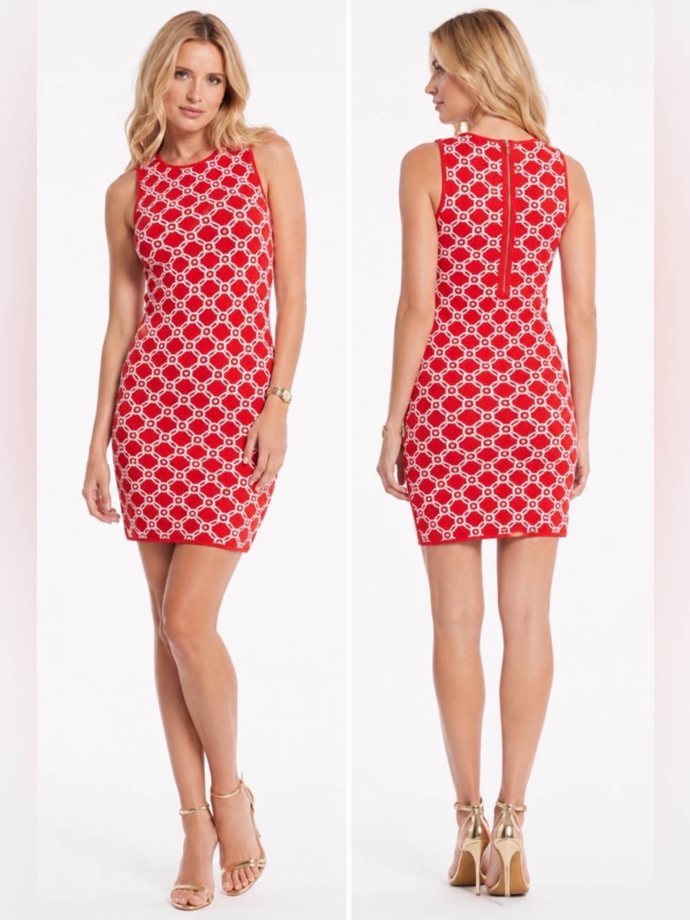 Michael Kors Red and White Geometric  Mini Dress/ woman’s M/ bold designs❌SOLD ❌